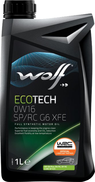 Моторное масло Wolf EcoTech 0W16 SP/RC G6 XFE, 1л (WOLF: 161521)